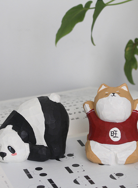 Chumfun椴木祈福旺财摆件