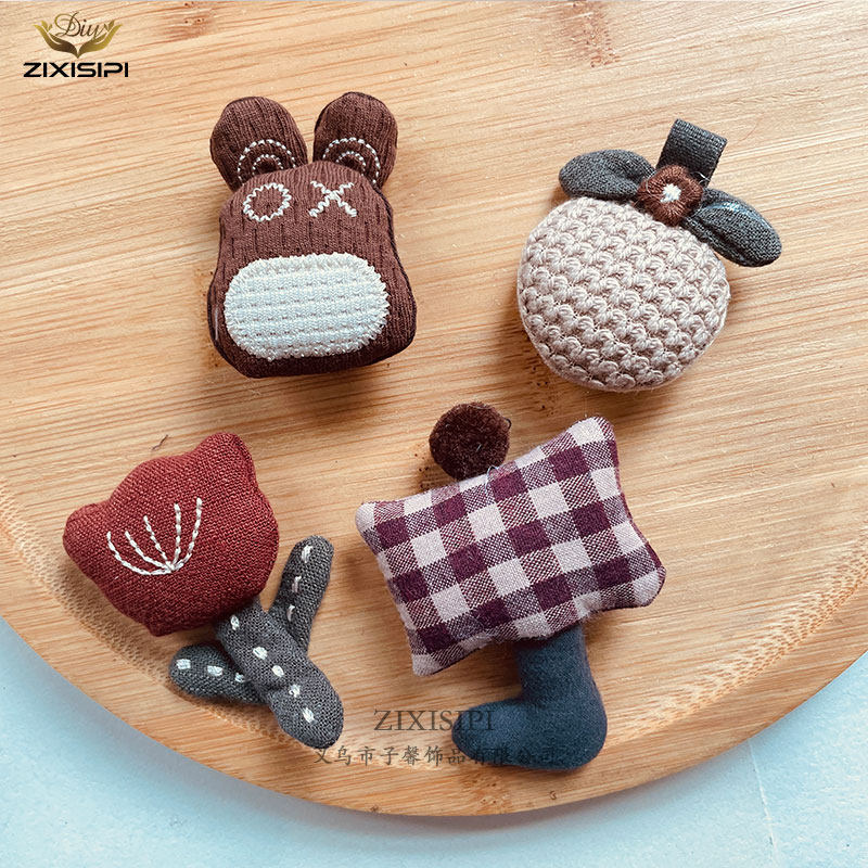 创意蘑菇小狗可爱海绵填充棉麻布艺diy发饰发夹小配饰/M1013,淘宝优惠券,粉丝福利购,淘宝优惠卷