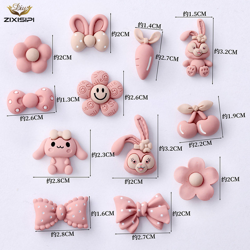 粉咖色奶萌清新花朵蝴蝶结diy手机壳水杯贴发夹平底树脂卡通配件,淘宝优惠券,粉丝福利购,淘宝优惠卷