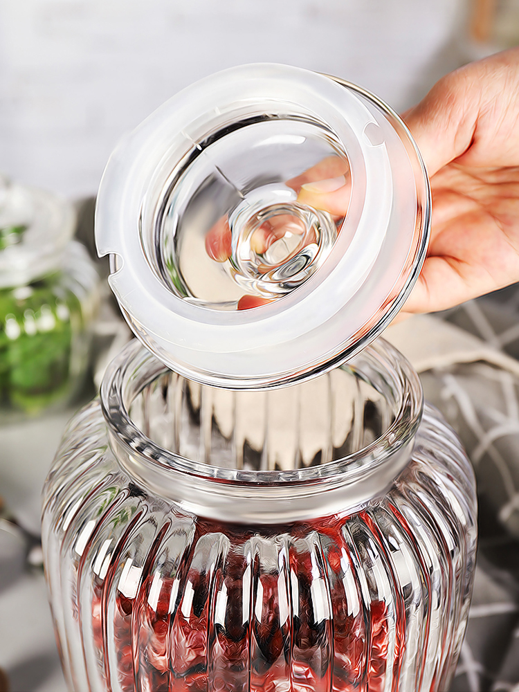 泡菜坛子密封罐专用玻璃瓶食品级空瓶子带盖小号腌菜腌制家用器皿-图1