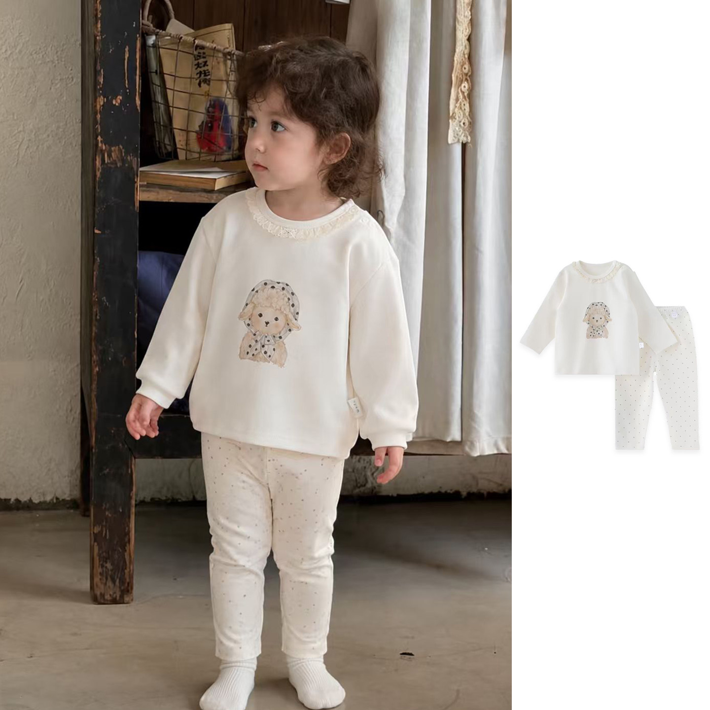 Spring and Autumn Baby Girl Long Sleeve Autumn Clothes and Autumn Pants Two-piece Set