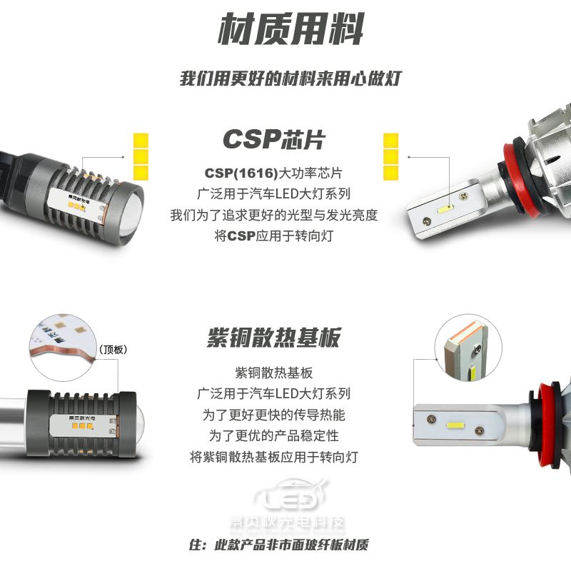 防频闪LED转向灯高亮1156/PY21W WY21W平角歪脚T20解码方向转弯灯 - 图2