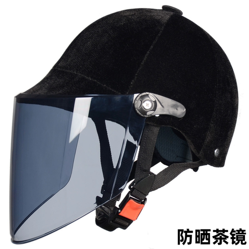 3C认证电动摩托车头盔男女夏季防晒丝绒马术头盔四季冬轻便安全帽 - 图3