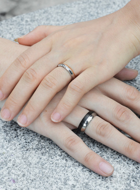 韩版指环刻字情侣对戒