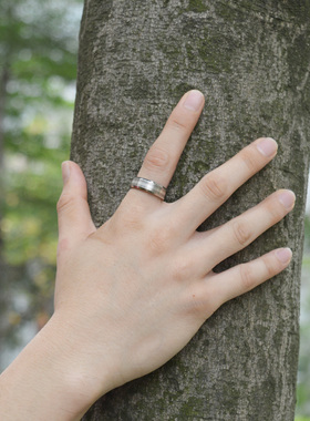 925银时尚个性风刻字情侣对戒