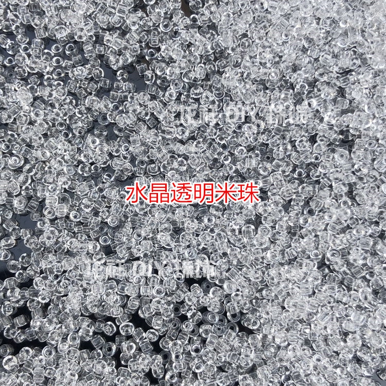 DIY水晶小圆珠米珠发簪流苏饰品1.5mm2mm3mm3.6mm透明玻璃珠450克 - 图2