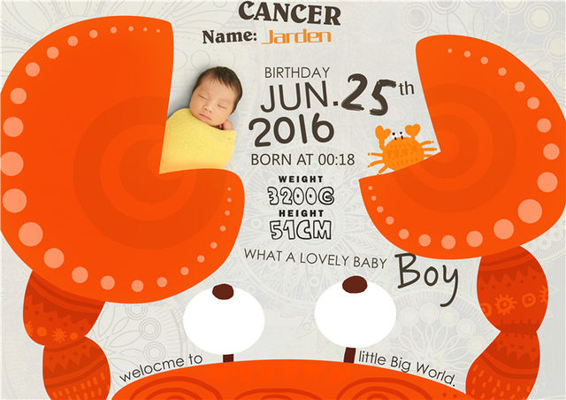 Constellation Identity Card Design Hand Painted Baby Baby Full Moon One Hundred Days According To Studio