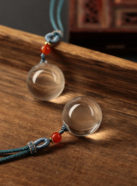 天然白水晶泡泡吊坠小灯泡水晶球