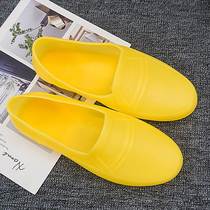 Bull Gluten Rubber Shoes Rain Shoes Soft Gum Worksite Water Shoes Waterproof Non-slip Low Gang Men Yellow Lao Pau Construction Gel Shoes