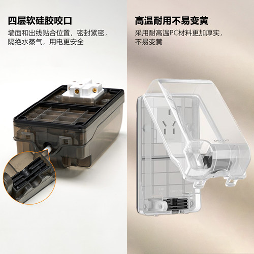 德力西B8631室内IP54防水防潮86型智能马桶电热水器专用电源插座 - 图1