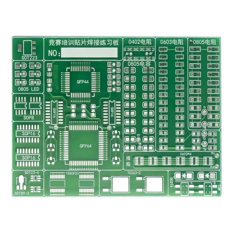 竞赛培训贴片焊接练习板套件19类元件LQFP44 LQFP64电子芯片PCB-图2