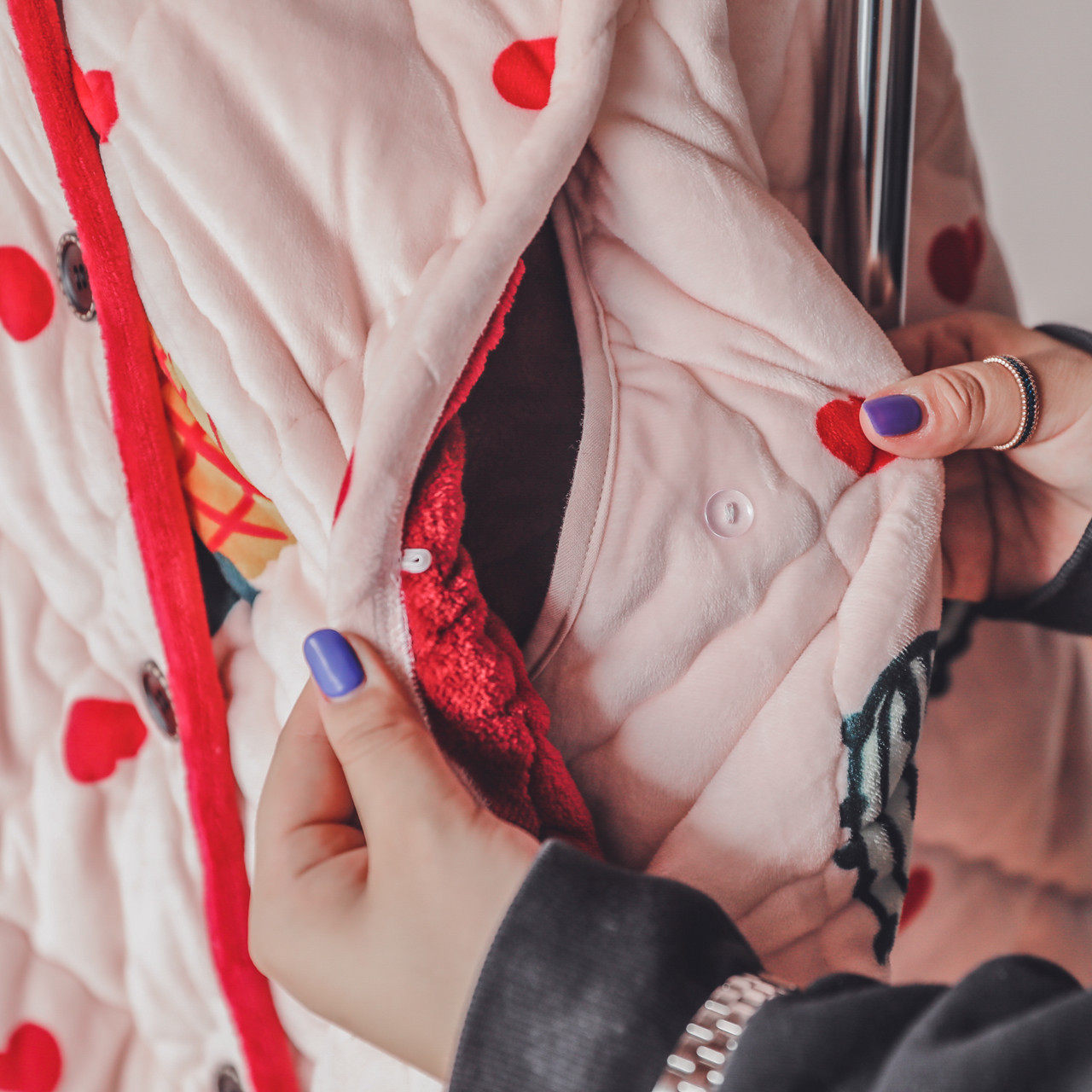 月子服孕妇冬季加绒夹棉女睡衣 lmsj服饰家居服套装