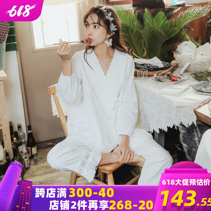 月子服孕妇春秋棉质夏怀孕期7睡衣 lmsj服饰家居服套装