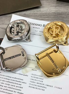 史蒂芬皮带男 新款表盘SR男士头层牛皮鳄鱼纹不锈钢扣商务腰带3.8