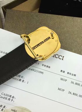 史蒂芬皮带男 表盘老虎头男士头层牛皮鳄鱼纹不锈钢扣百搭腰带3.8