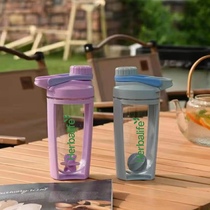 2023 Compaolet 500ML portable plastic rocking fitness sports water glass with scale milkshake protein powder double cover