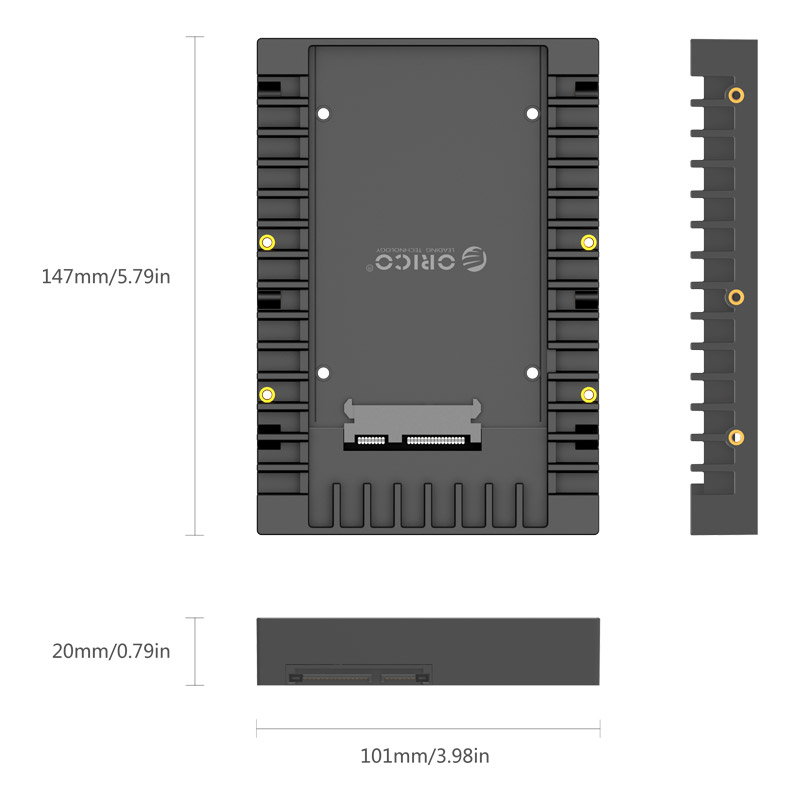 ORICO/奥睿科2.5转3.5寸硬盘转换架3.0硬盘SSD转接盒光驱位支架盒-图2