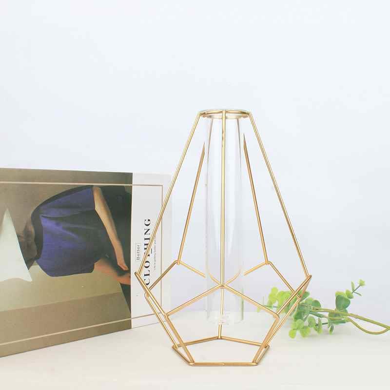新款创意花瓶欧清新摆式件WHL道具植铁外艺物家居装饰品户办公桌 - 图1