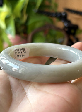 天然和田玉手镯烟青玉径52.3一物一图玉石手镯A货正品和田玉镯子