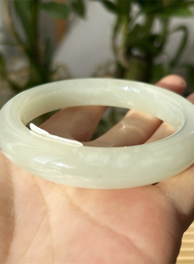 天然和田玉手镯晴水内径57.5一物一图玉石手镯A货正品和田玉镯子