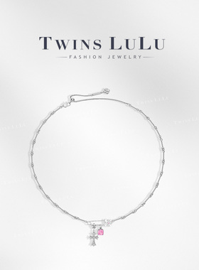 TWINS LULU小众设计感十字别针项链TSJ11804