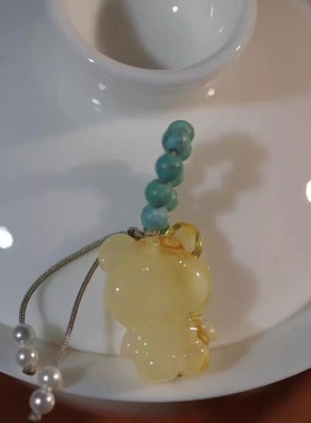 花桐里原创设计绿松蜜蜡小滴溜