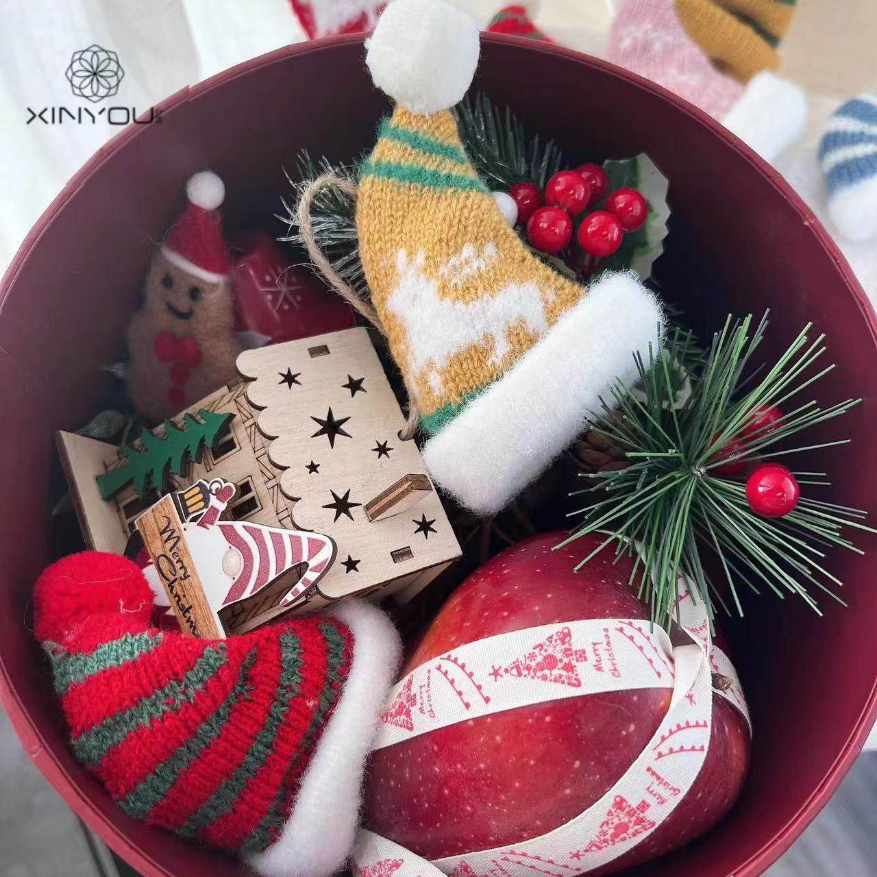 心悠圣诞节迷你毛线帽子圣诞树配件节日氛围可爱简约搭配圣诞配件,淘宝优惠券,粉丝福利购,淘宝优惠卷