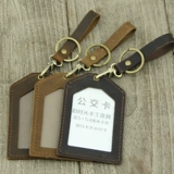 Кожаный ретро чехол для проездного и картхолдер, мультяшный защитный ультратонкий бейджик