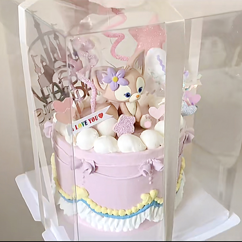 网红复古可爱川沙妲己粉色小狐狸摆件女孩甜品派对 生日蛋糕装饰 - 图3
