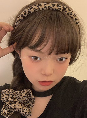 甜酷辣妹豹纹发箍大肠发圈