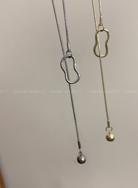 金色圆珠长款项链~不规则2026新款爆款毛衣链秋冬简约小众配饰女A