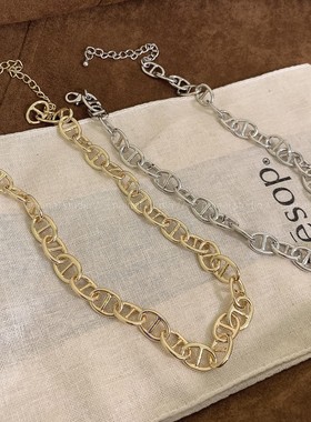 猪鼻子项链~小众设计高级感冷淡风轻奢网红锁骨链choker颈链女潮A