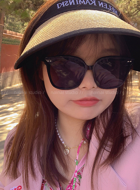 遮阳方形显脸小墨镜女