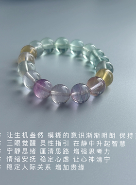 厘清混乱｜高冰透天然油画七彩萤石 朴蝉 福利款