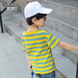 小象汉姆 Летняя футболка с коротким рукавом для мальчиков, детская одежда, подходит для подростков