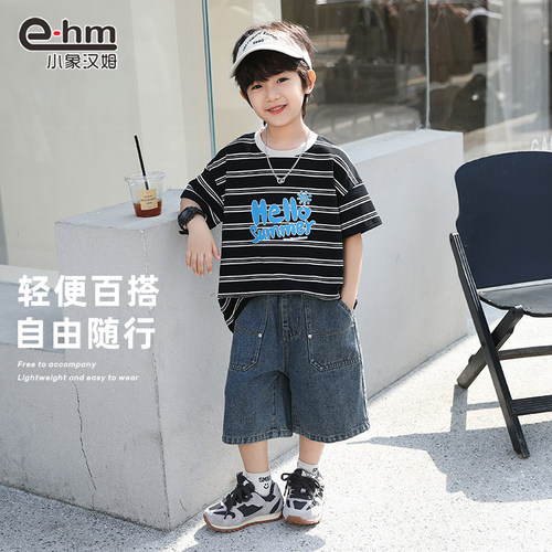 小象汉姆童装男童牛仔短裤夏天中裤儿童宽松裤子2026夏装新款洋气 - 图2