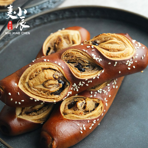 麦小辰 咖啡提子碱水面包德式夹心0下午茶早餐代营养手作添加饱腹 - 图1