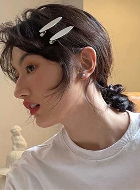 发夹金属简约银色鸭嘴夹抓力强