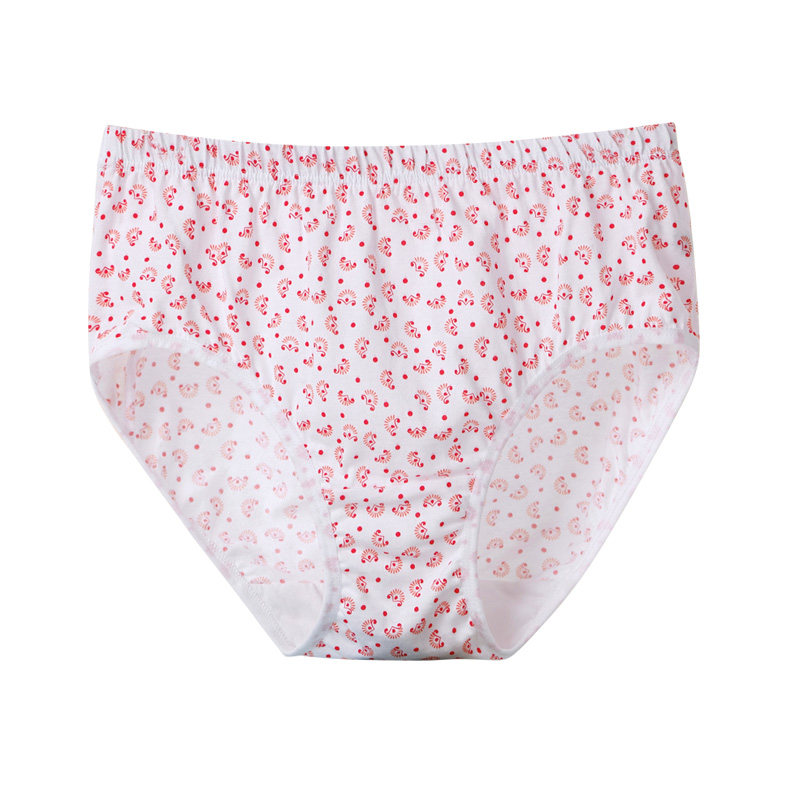 AB内衣内裤纯棉印花舒适中高腰女士三角裤宽松大码中老年短裤L610,淘宝优惠券,粉丝福利购,淘宝优惠卷