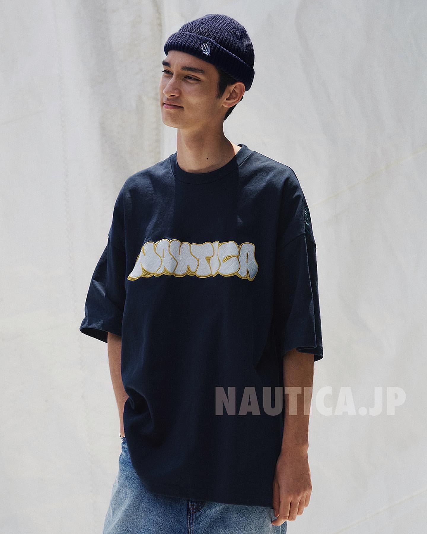 现货NAUTICA 22SS STACKS LURK TEE 长谷川双面穿限定圆领短袖T恤 - 图0