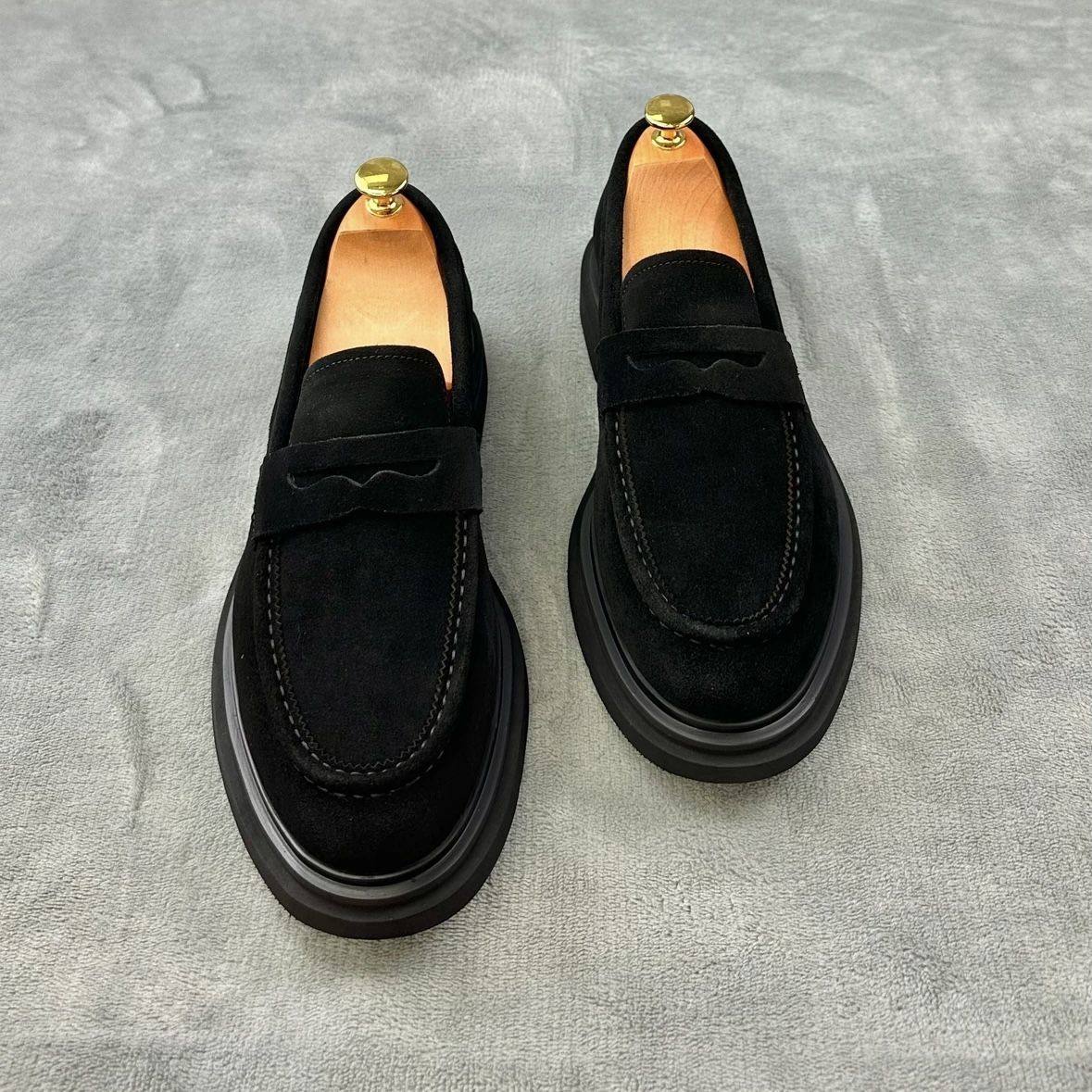 欧货商务时尚休闲皮鞋新款洋气男士一脚蹬耐磨休闲英伦风磨砂皮鞋,淘宝优惠券,粉丝福利购,淘宝优惠卷