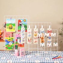 Brief Iron Art Grid Nursery School Beauty Work Show Shelf Stall Desktop Web Sheet Stand Shelf Photo Wall
