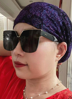 秋季薄款包头帽女洋气妈妈居家防风尘帽子女2026新款遮白发头巾帽