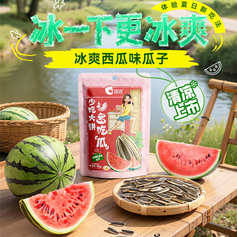 洽洽冰爽西瓜味/茉莉碧螺春味/羽衣甘蓝瓜子新品上市零食葵花籽