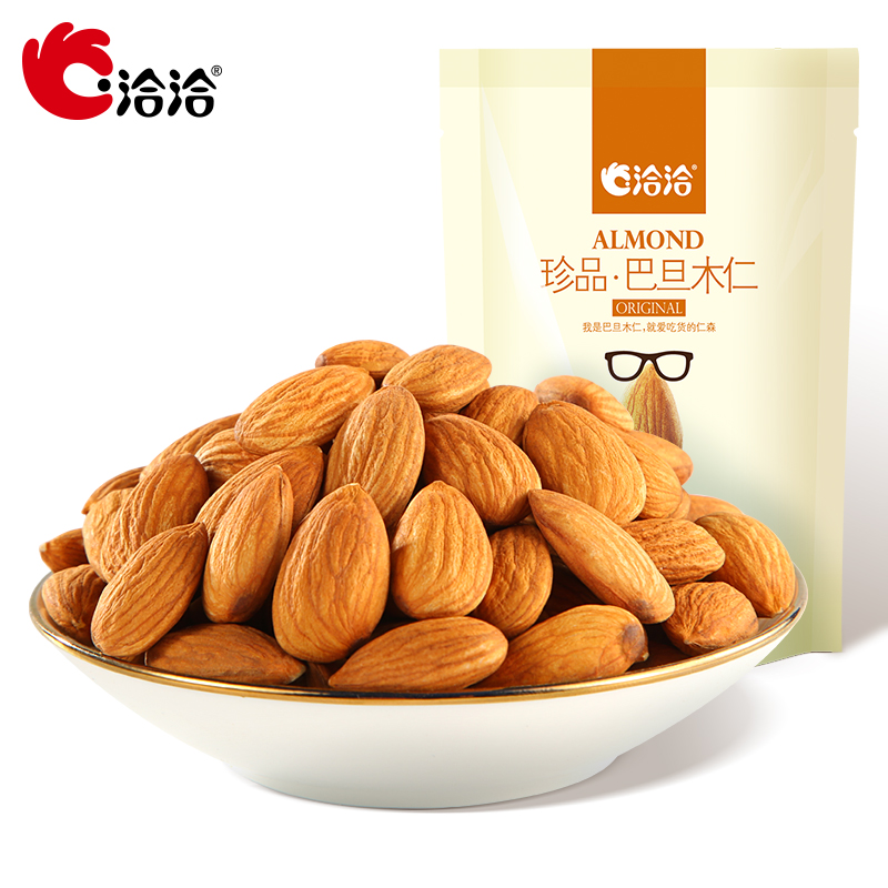 洽洽珍品巴旦木仁50g*3袋无添加剂原味恰恰炒货休闲网红零食 - 图0