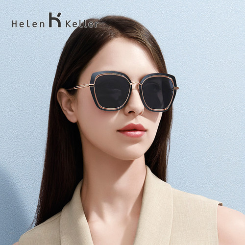 海伦凯勒2026新款时尚潮流太阳镜优雅偏光墨镜女猫眼摩登H8819 - 图0