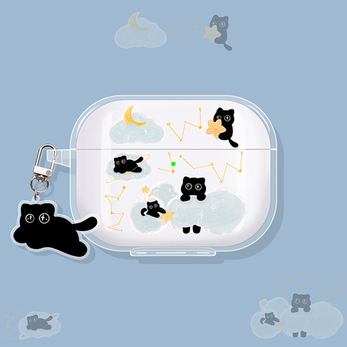 适用倍思m3s保护套w04耳机壳bc1蓝牙bs2lite/mc1pro/mc2air/mc2s/mp1/e3//bp1nc/bs1/as01/w04plus盒线条猫 - 图2