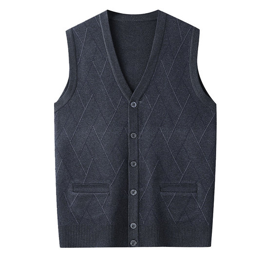 Men's spring and autumn cardigan vest close-fitting