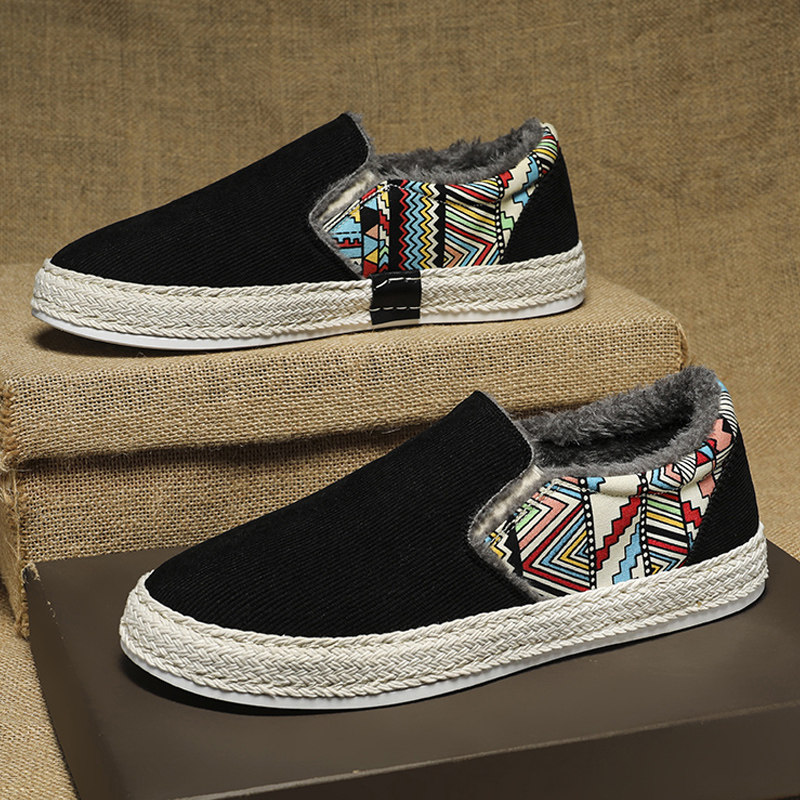 棉鞋男冬季加绒保暖一脚蹬老北京布鞋老年人冬天加厚懒人豆豆潮鞋,淘宝优惠券,粉丝福利购,淘宝优惠卷