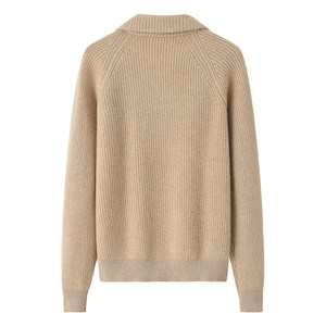 阿绒源100山羊绒女开衫鄂尔多斯市产小翻领拉链双股针织外套毛衣